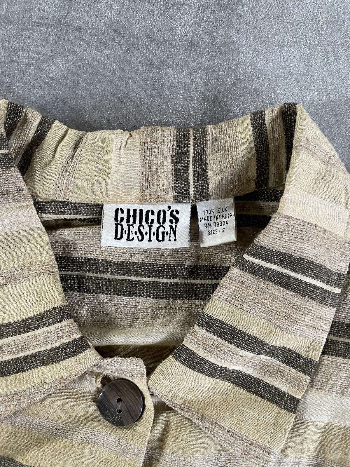 CHICO'S DESIGN シルクのボーダージャケット 3