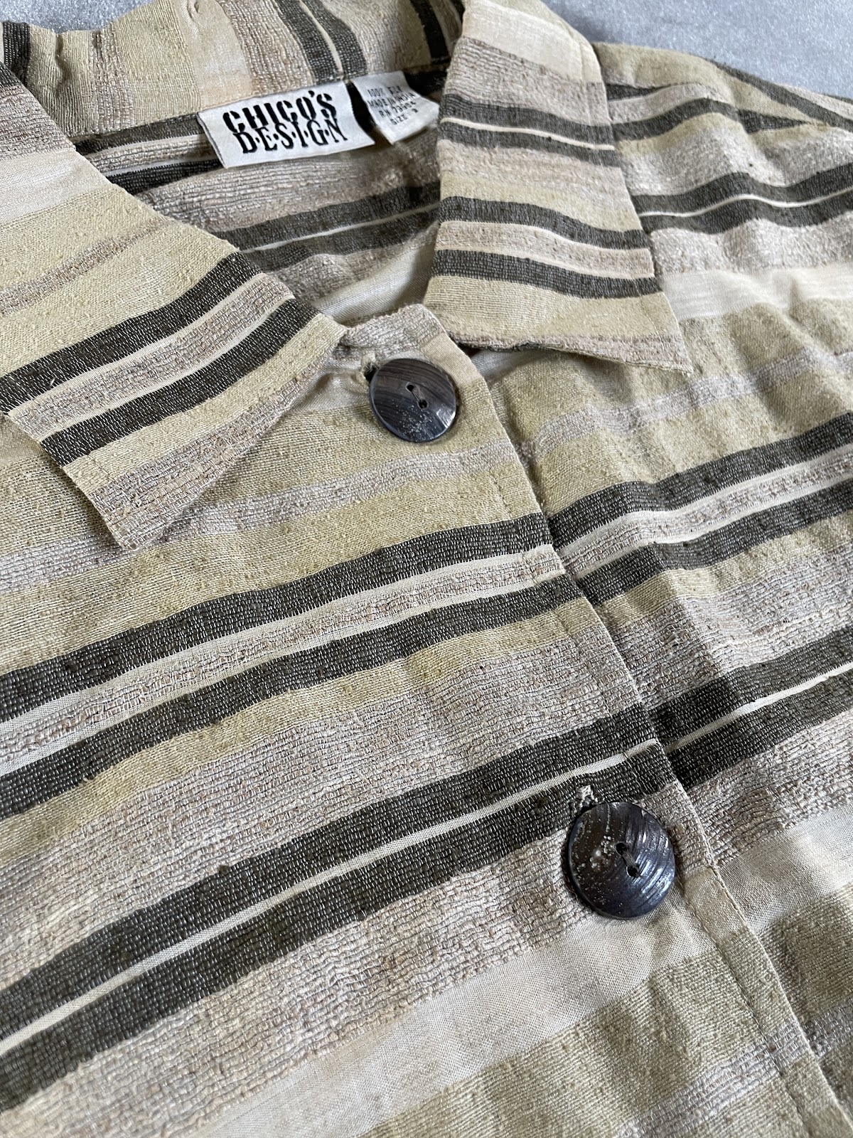 CHICO'S DESIGN シルクのボーダージャケット 6