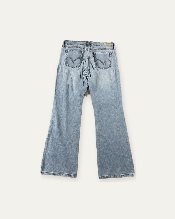 Levi's グラフィックプリント ブーツカットデニム ライトブルー 2000年代頃 レディース