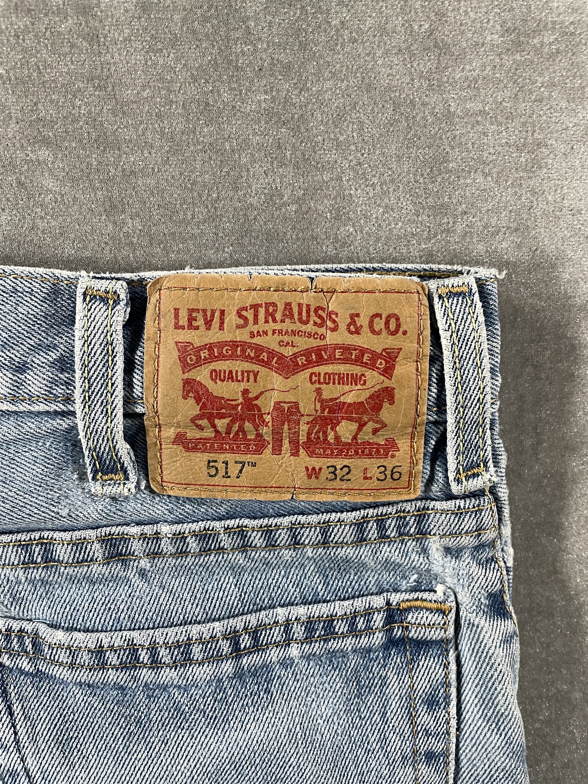 Levi's 517 ブーツカット カスタムプリントデニム ライトインディゴ W32 メンズ 7