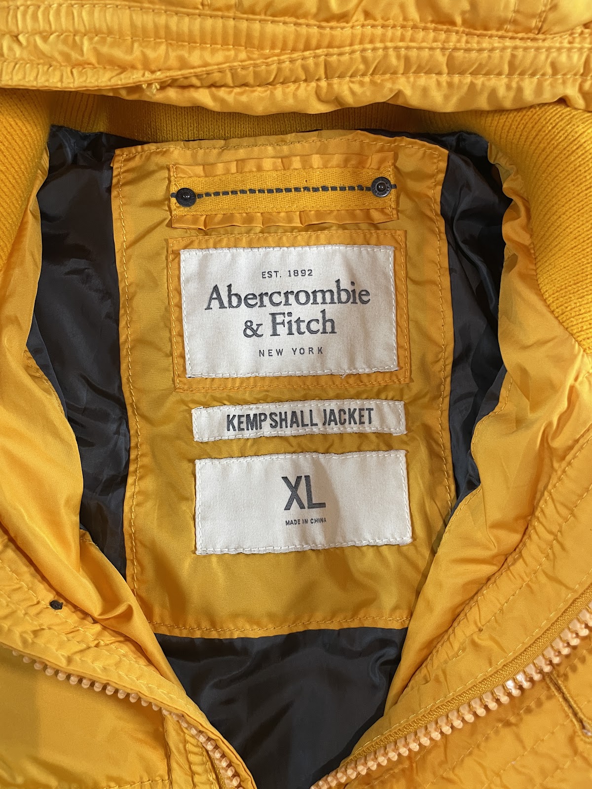 Abercrombie & Fitch KEMPSHALL ダウンジャケット マスタードイエロー XL メンズ 5
