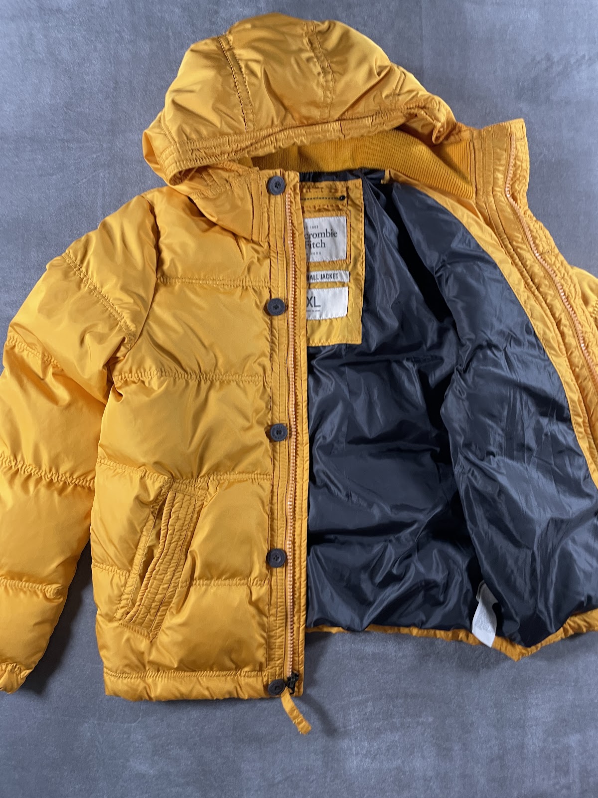 Abercrombie & Fitch KEMPSHALL ダウンジャケット マスタードイエロー XL メンズ 13